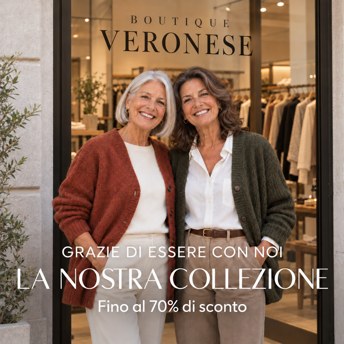 Boutique Veronese. Grazie di essere con noi. La nostra collezione: fino al 70% di sconto.