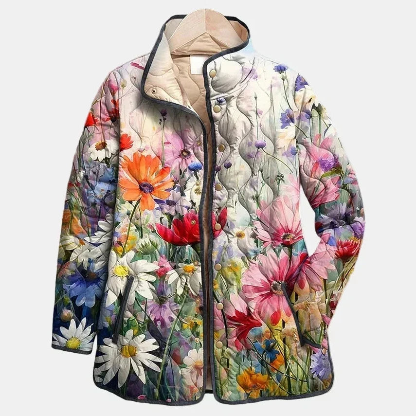 Chiara | Giacca Trapuntata a Fiori di Campo