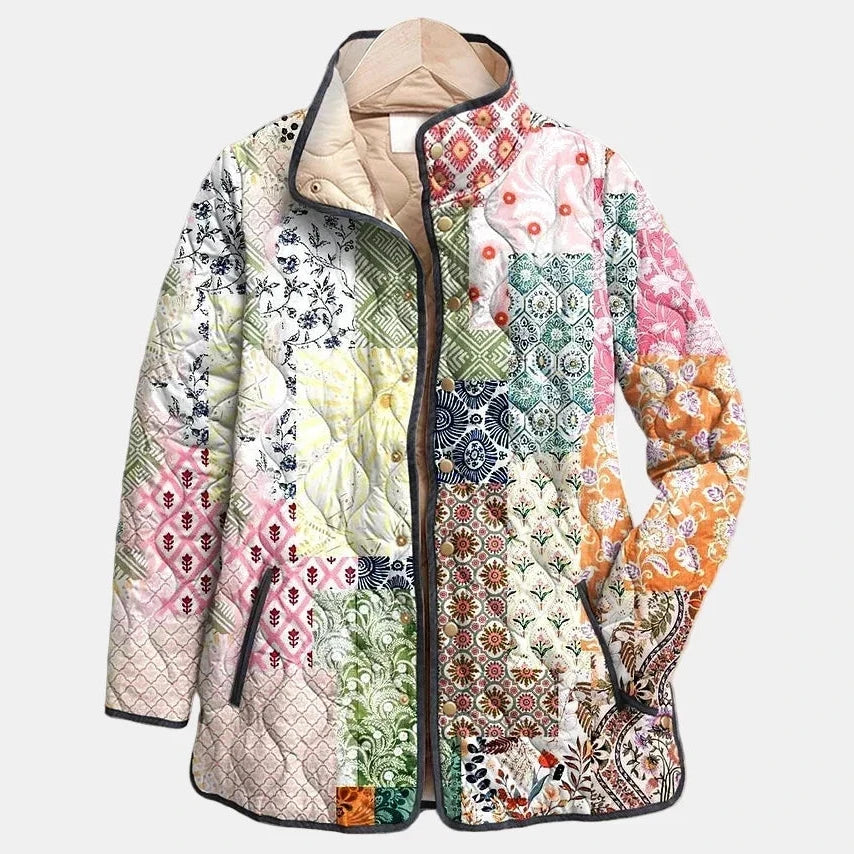 Sara | Giacca Trapuntata Patchwork Geometrico