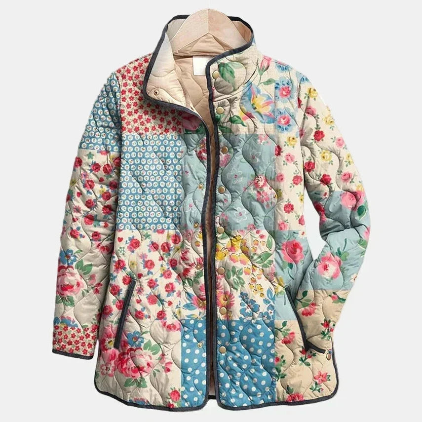 Zaira | Giacca Trapuntata Patchwork a Fiori