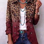 Tommasina | Giacca Blazer Leopardo Bordeaux con Volant