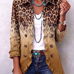Ornella | Giacca Blazer Leopardo Ocra con Volant