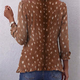 Nicoletta | Giacca Fantasia Animalier con Volant