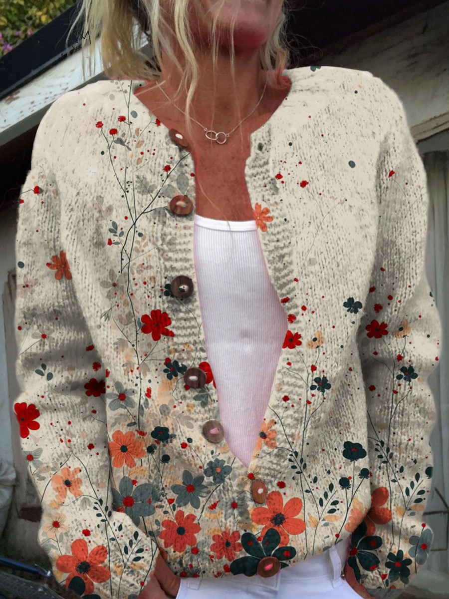 Sabrina | Cardigan Floreale a Coste