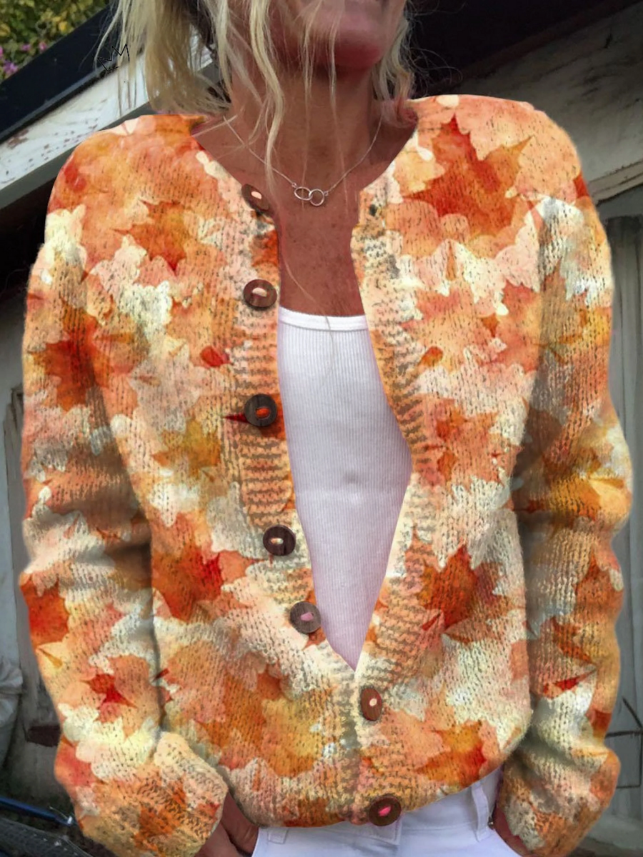 Silvana | Cardigan Foglie d'Autunno
