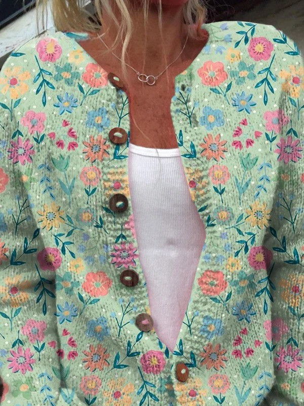 Cristina | Cardigan Floreale Menta
