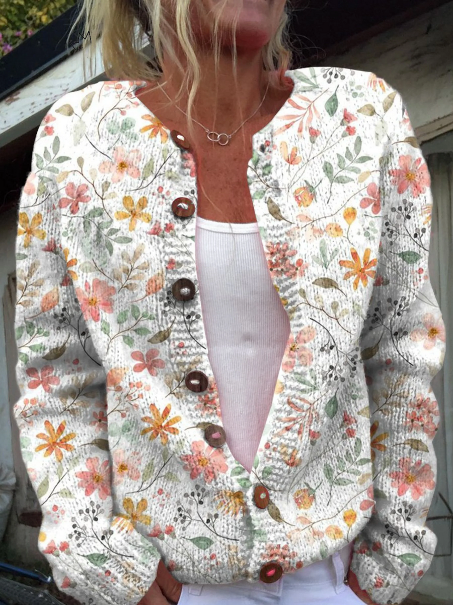 Veronica | Cardigan Floreale ad Acquerello
