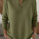 Eleonora | Maglione in Maglia con Bottoni Henley