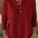 Eleonora | Maglione in Maglia con Bottoni Henley