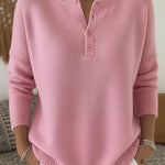 Eleonora | Maglione in Maglia con Bottoni Henley