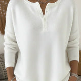Eleonora | Maglione in Maglia con Bottoni Henley