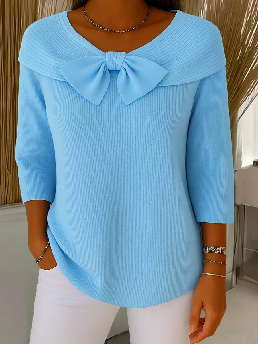 Teresa | Maglione con Fiocco e Collo Tondo