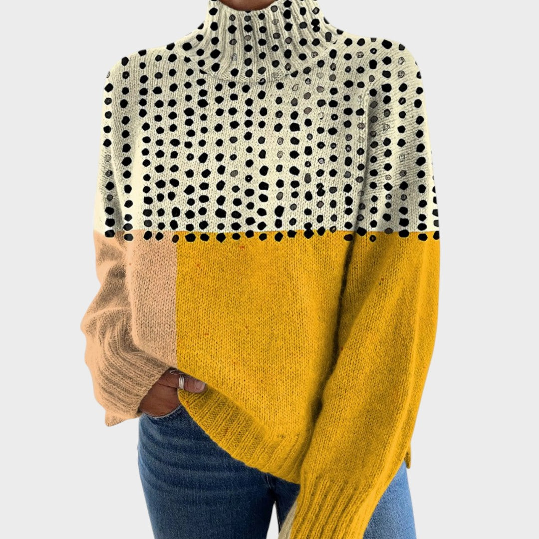 Stella | Maglione a Collo Alto a Stampa d'Autore