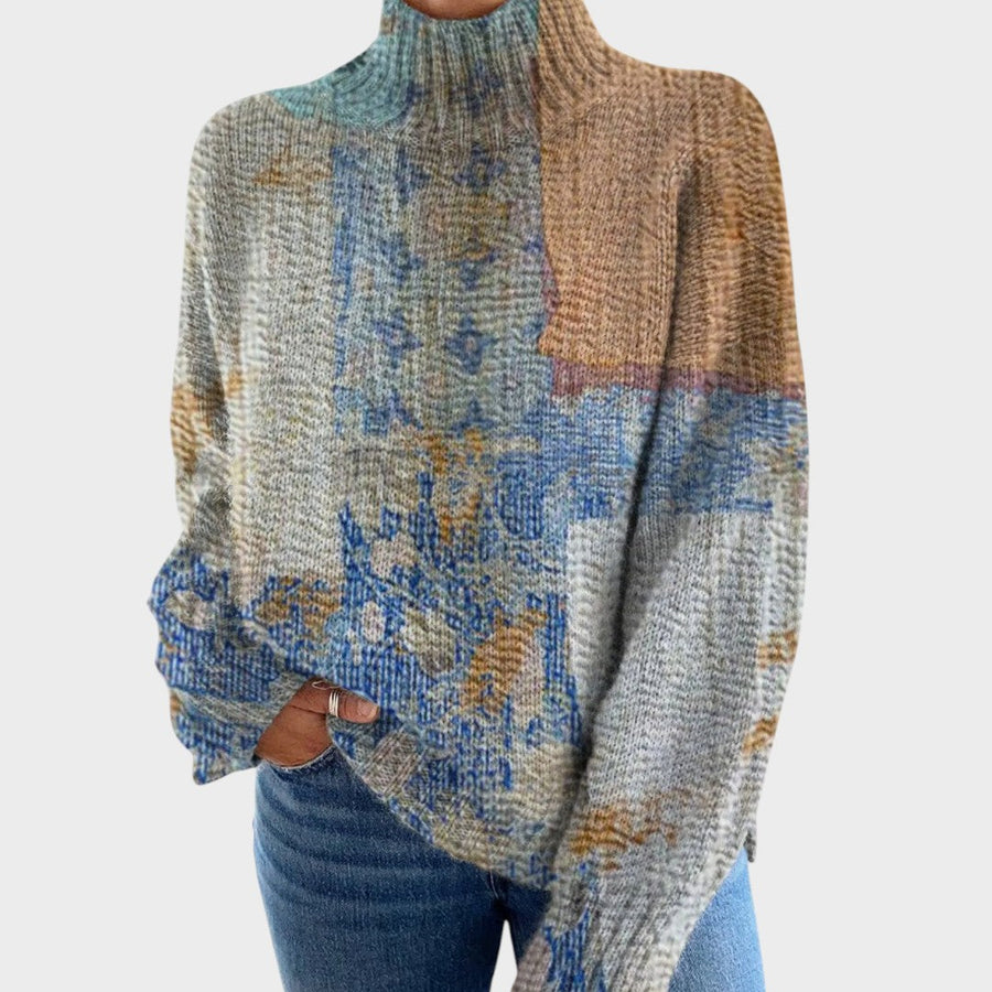 Norina | Maglione a Collo Alto in Maglia d'Autore