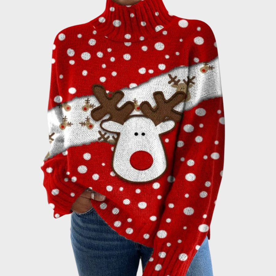 Verena | Maglione a Collo Alto in Maglia d'Autore
