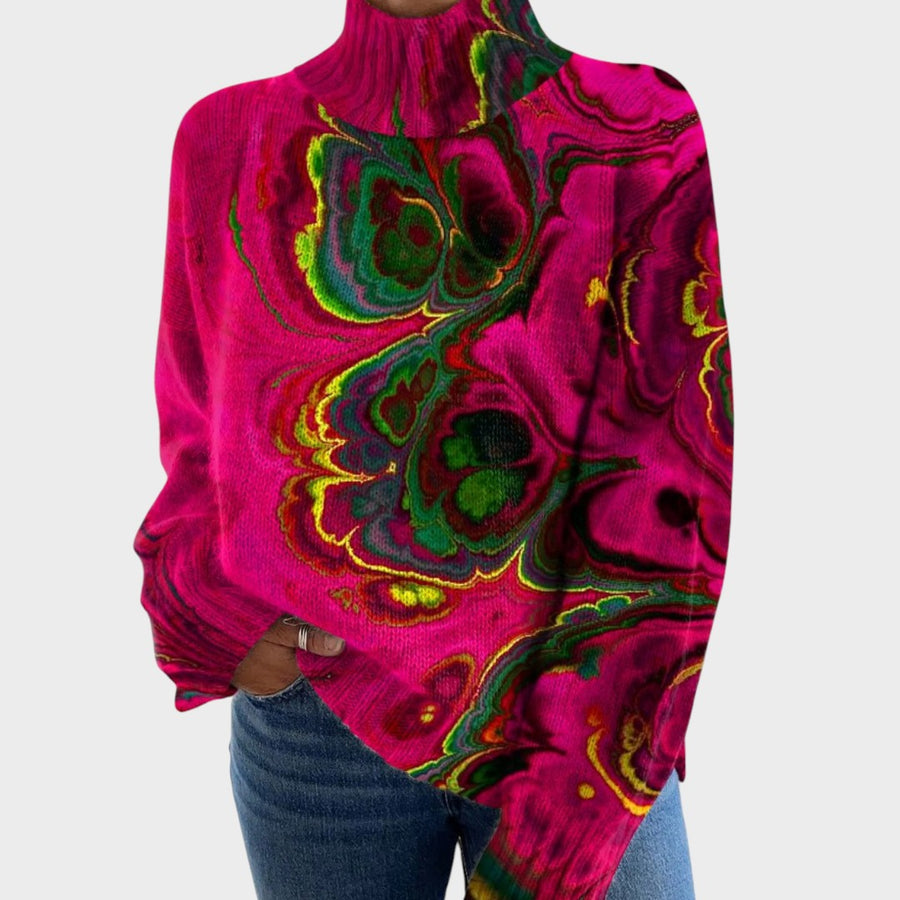 Adele | Maglione a Collo Alto in Maglia d'Autore