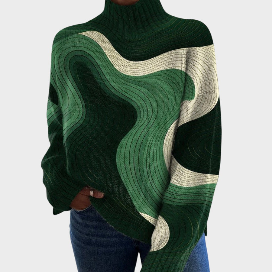 Enrichetta | Maglione a Collo Alto in Maglia d'Autore
