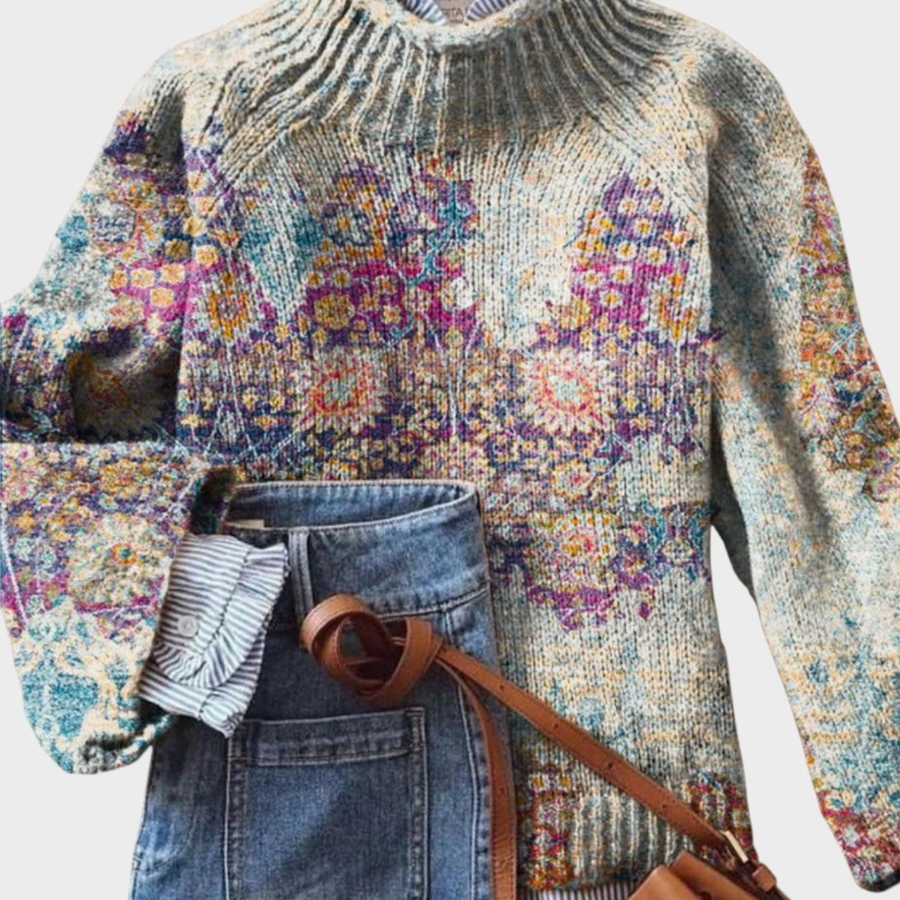 Loriana | Maglione a Collo Alto in Maglia d'Autore