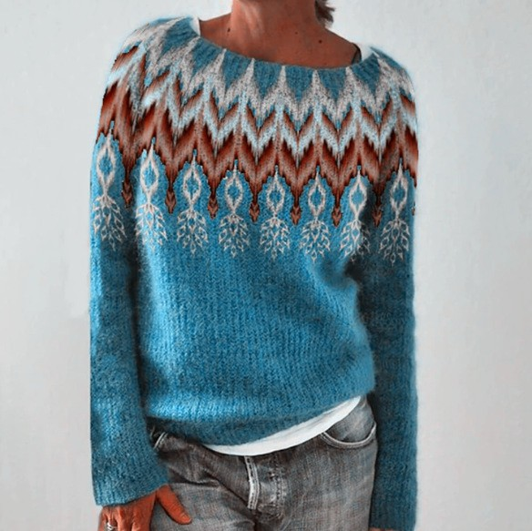 Evelina | Maglione Jacquard di Ispirazione Vintage