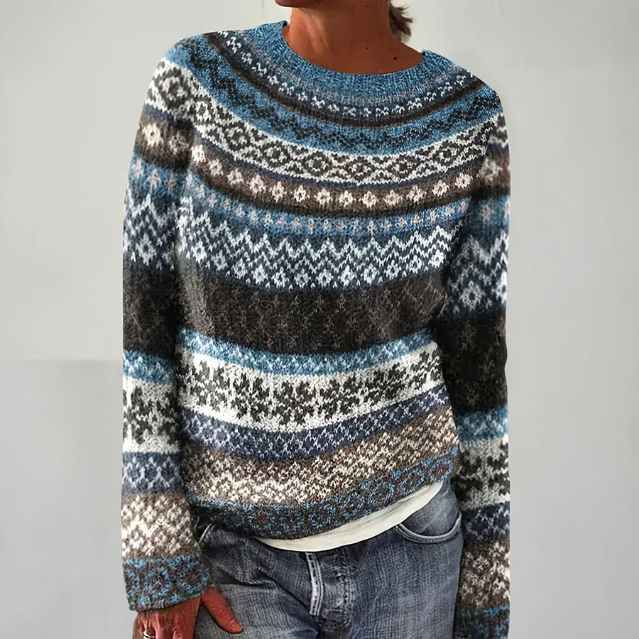 Novella | Maglione Jacquard di Ispirazione Vintage