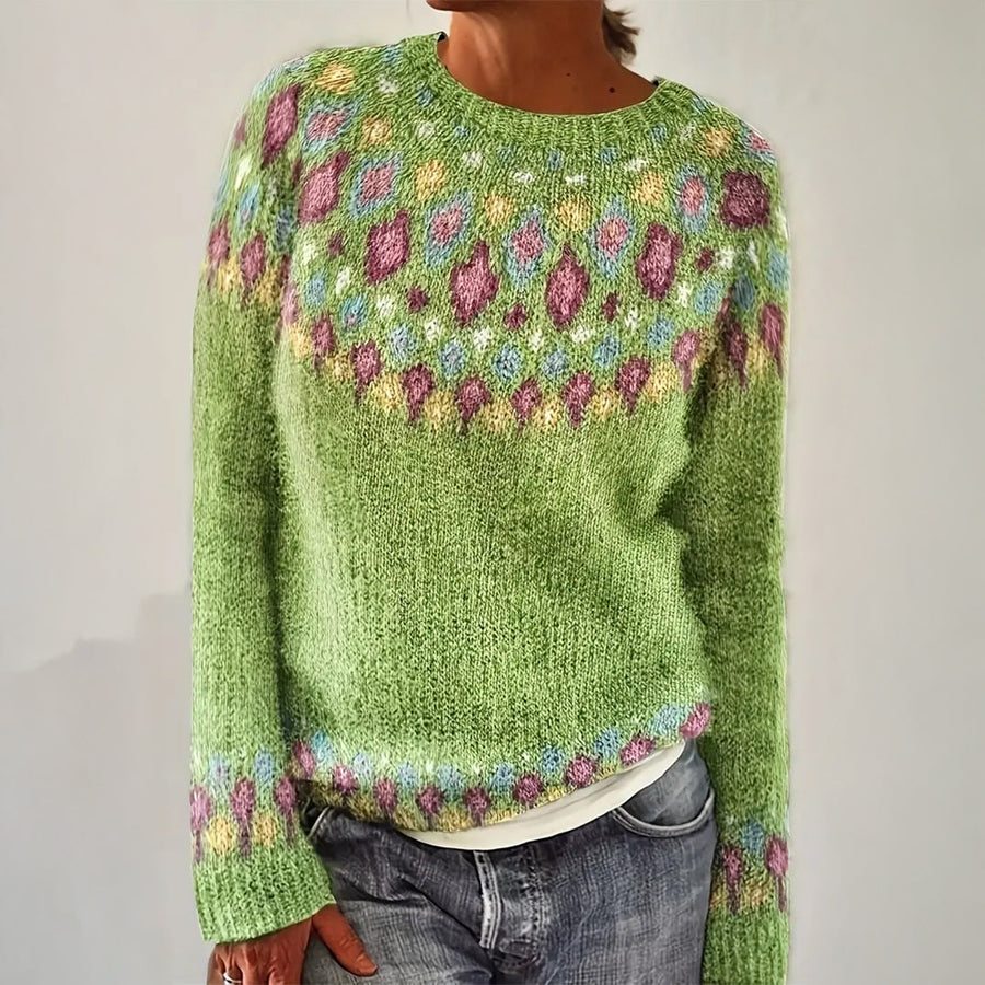 Mia | Maglione Jacquard di Ispirazione Vintage