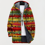 Wiebke | Cardigan con cappuccio a righe etniche vivaci
