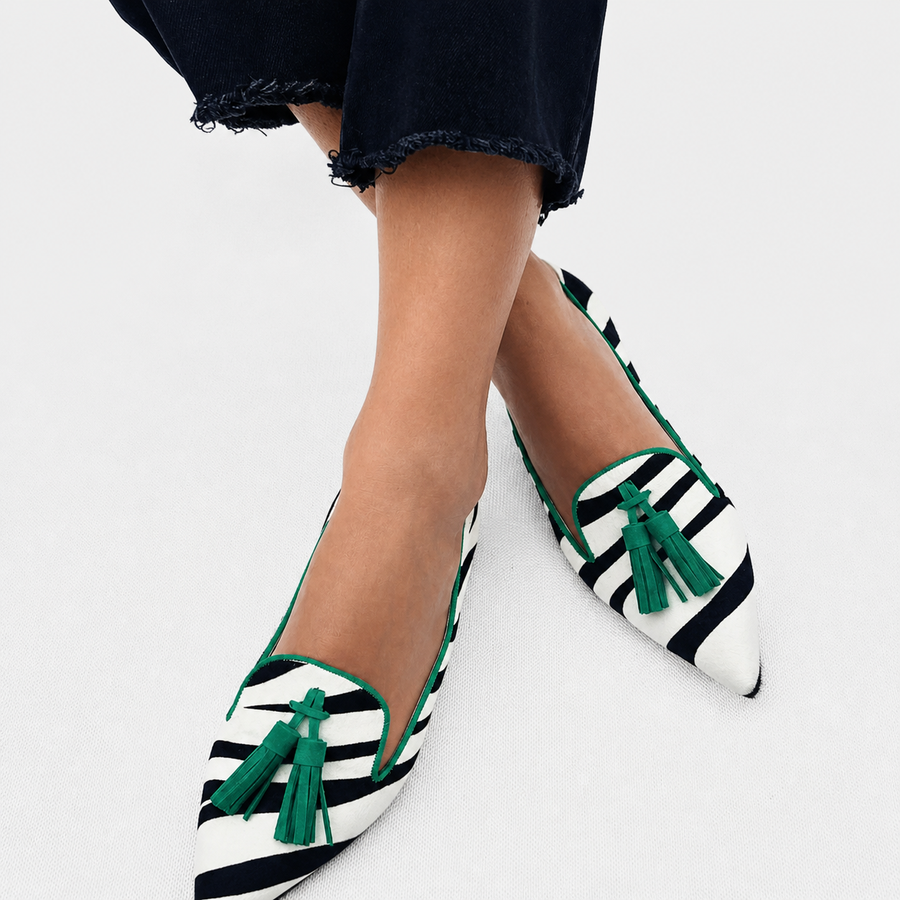 Viola | Mocassini Zebra Verde