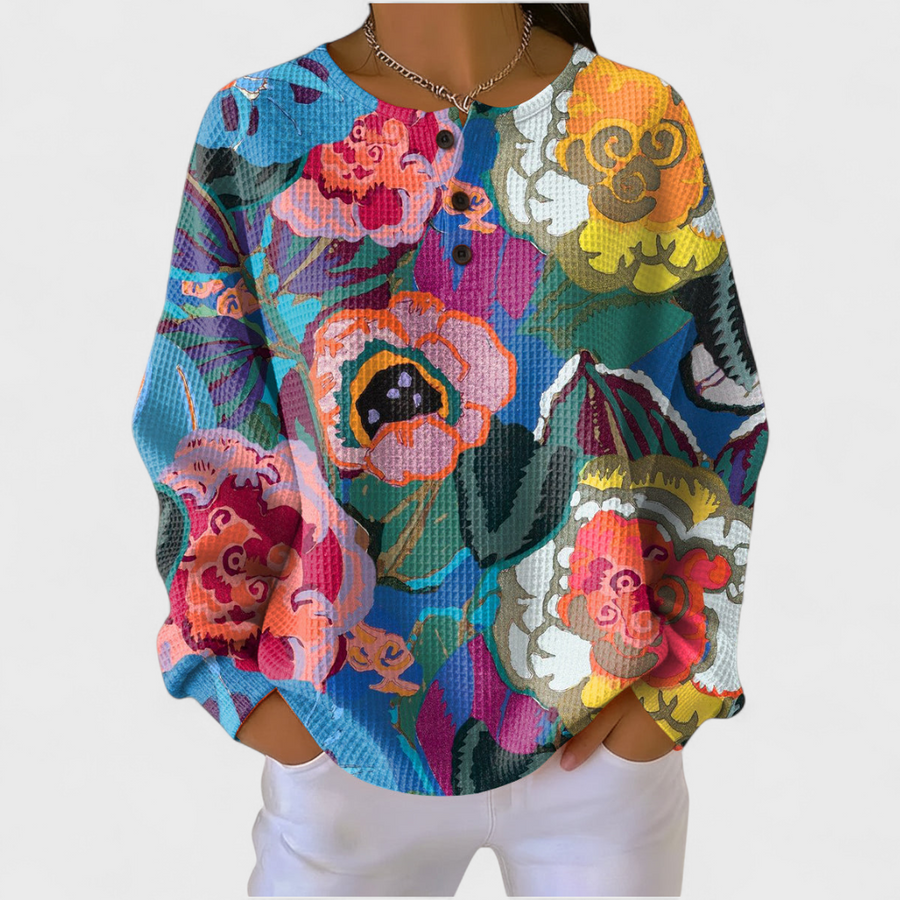 Cloe | Maglione a Grandi Fiori Colorati