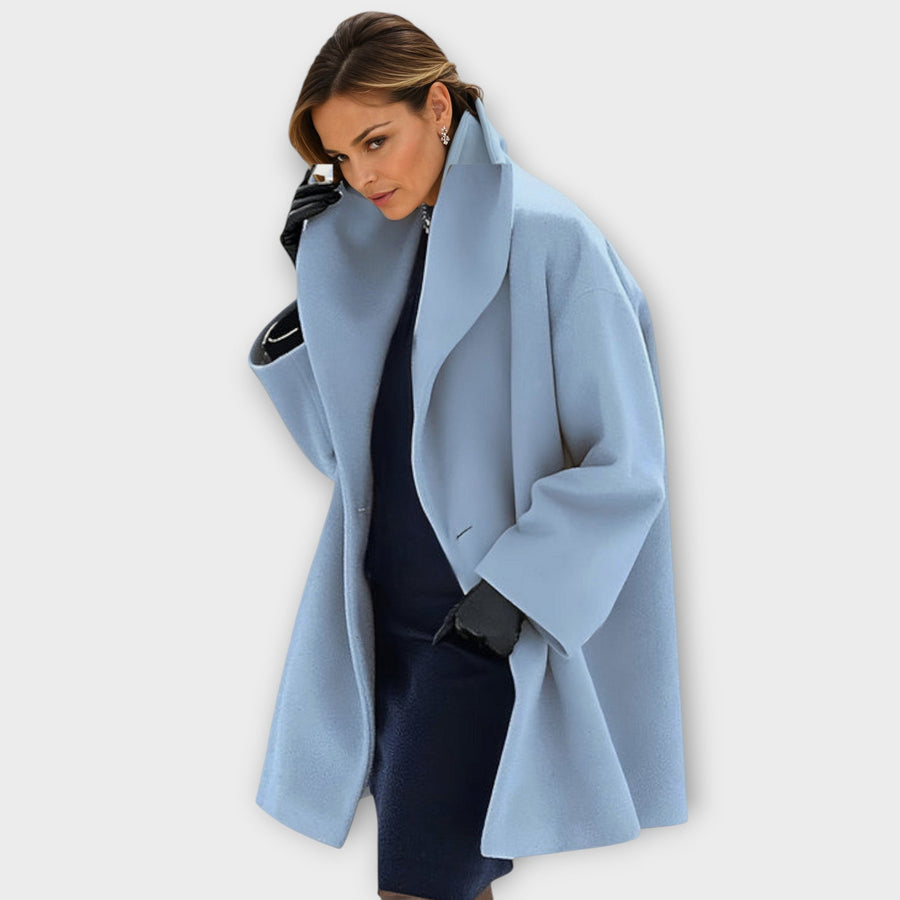 Kimberly | Cappotto in misto lana con collo a scialle