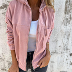 Audrey | Giacca in velluto a coste con cappuccio e zip