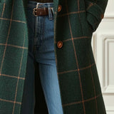 Paige | Cappotto a quadri in misto lana con revers