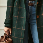 Paige | Cappotto a quadri in misto lana con revers