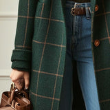 Paige | Cappotto a quadri in misto lana con revers