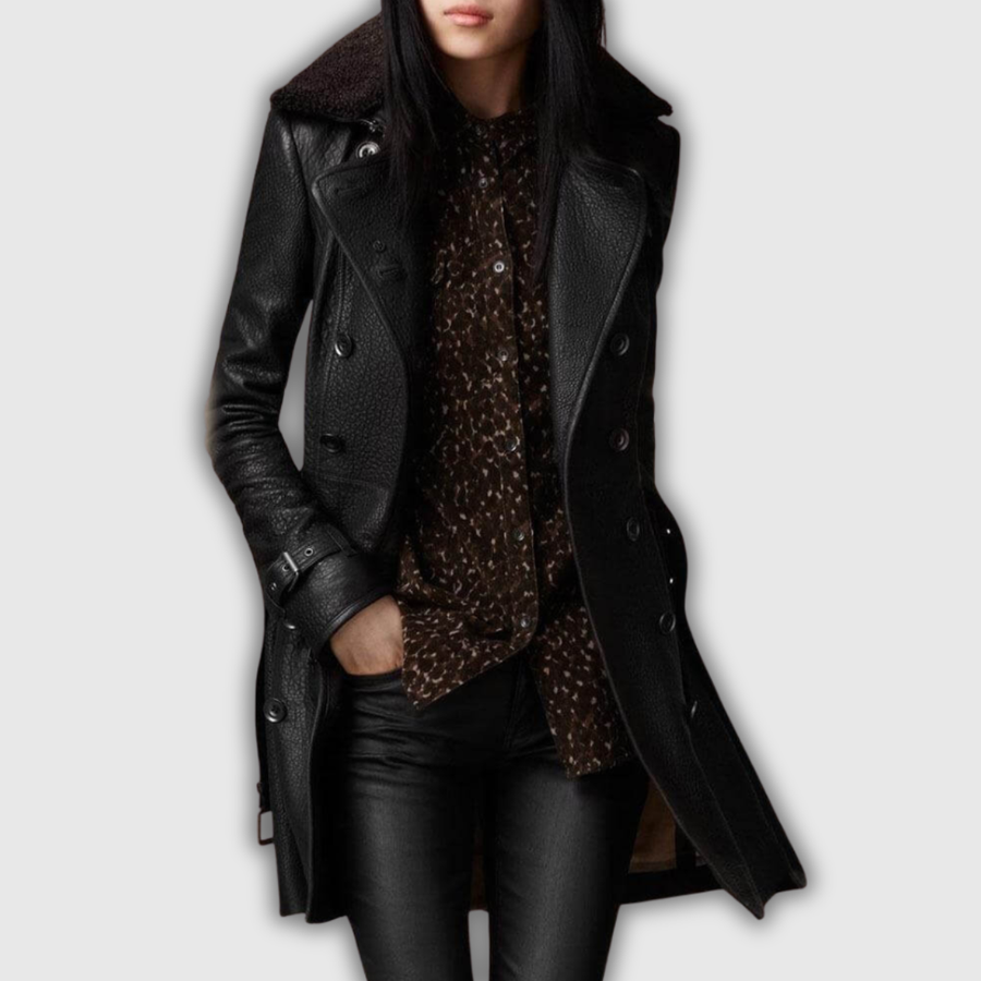 Taylor | Elegante cappotto in pelle a tre quarti