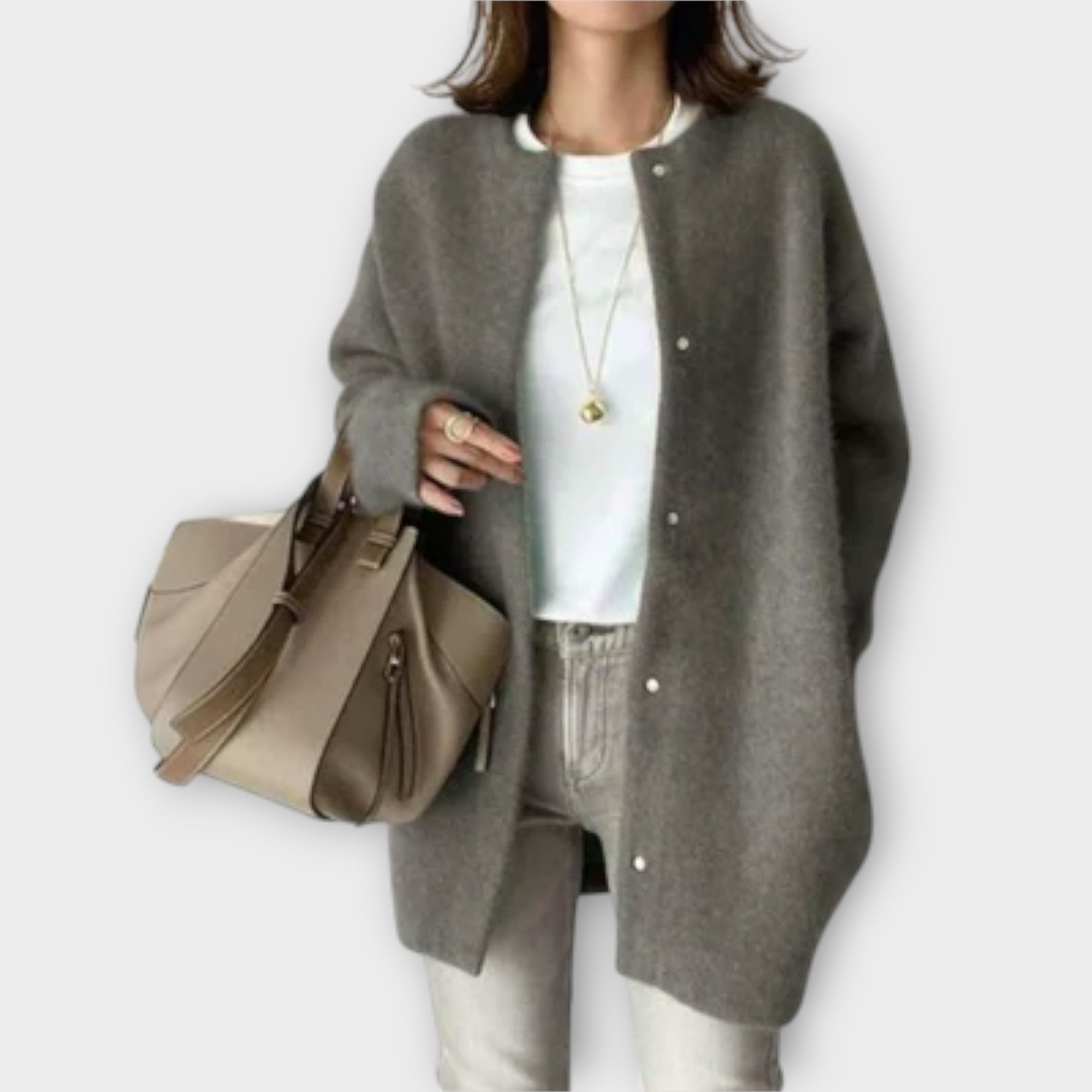 Rebecca | Cardigan oversize con bottoni a pressione