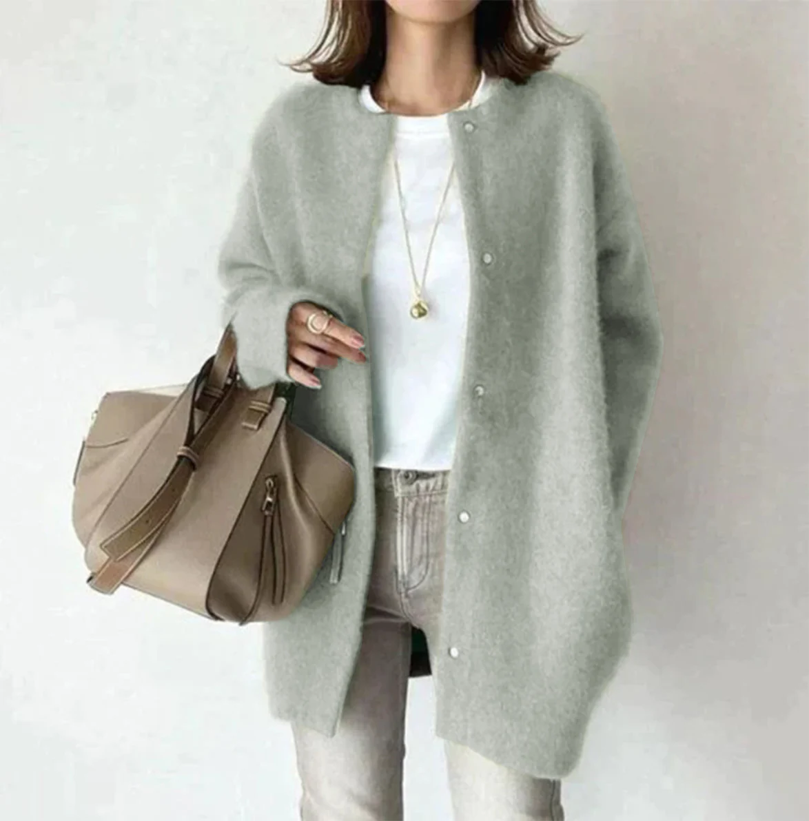 Rebecca | Cardigan oversize con bottoni a pressione