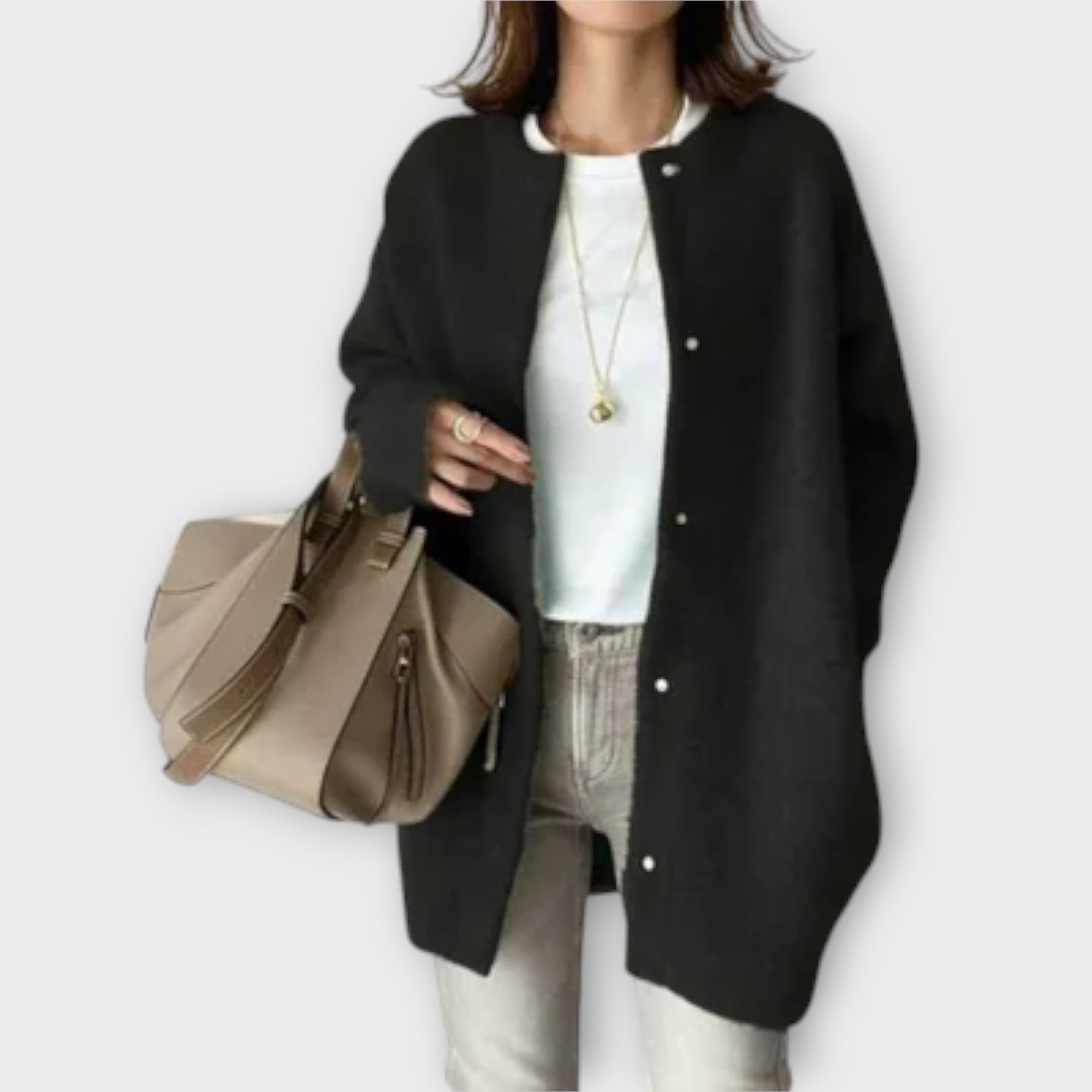 Rebecca | Cardigan oversize con bottoni a pressione