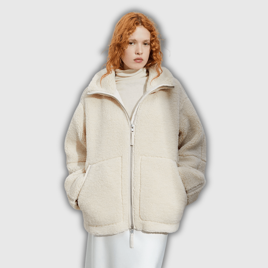 Amanda | Giacca teddy oversize con collo alto