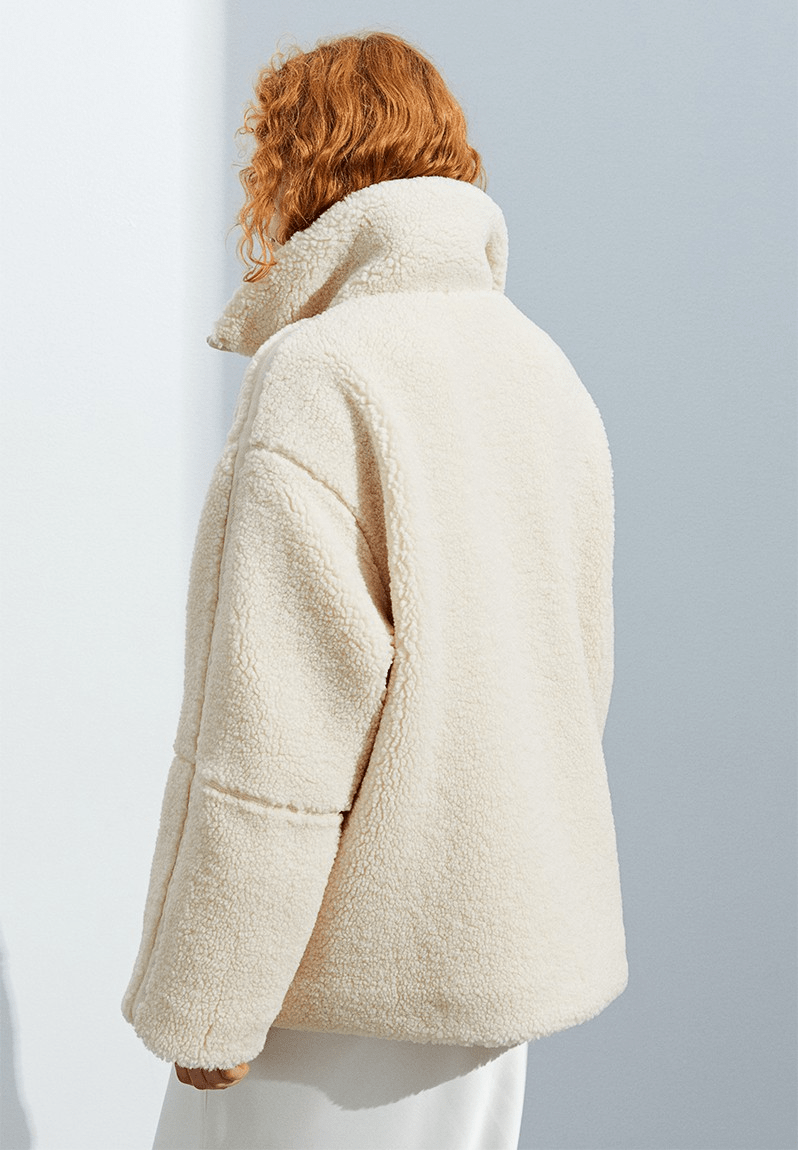 Amanda | Giacca teddy oversize con collo alto