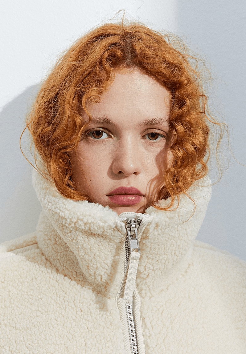 Amanda | Giacca teddy oversize con collo alto