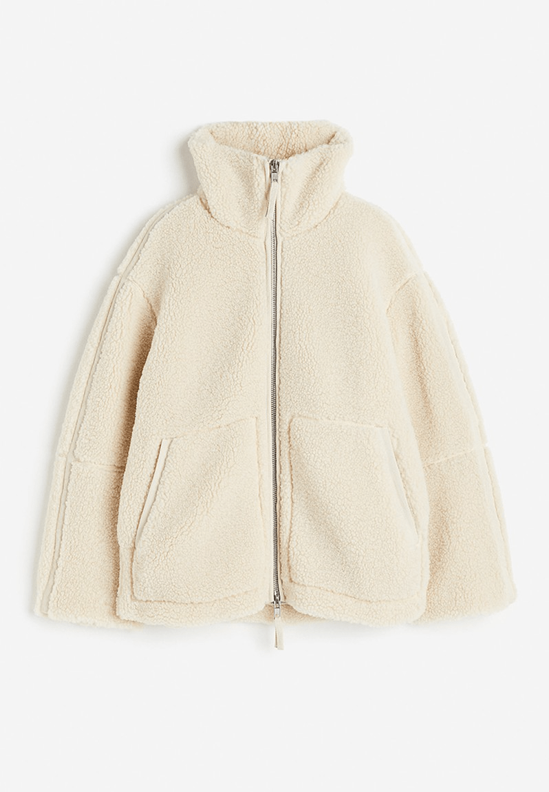 Amanda | Giacca teddy oversize con collo alto
