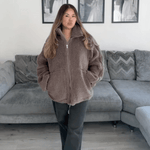 Amanda | Giacca teddy oversize con collo alto