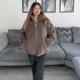 Amanda | Giacca teddy oversize con collo alto