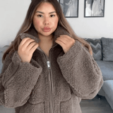 Amanda | Giacca teddy oversize con collo alto
