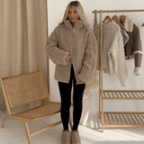 Amanda | Giacca teddy oversize con collo alto