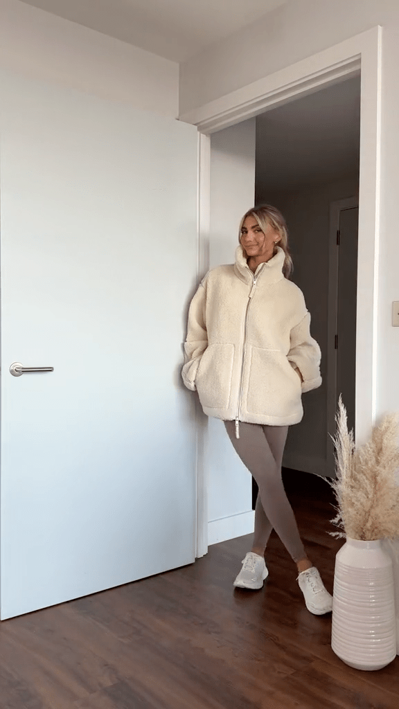 Amanda | Giacca teddy oversize con collo alto