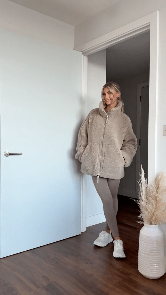 Amanda | Giacca teddy oversize con collo alto