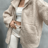Amanda | Giacca teddy oversize con collo alto