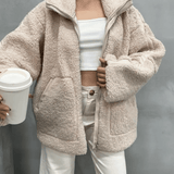 Amanda | Giacca teddy oversize con collo alto