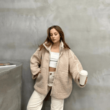 Amanda | Giacca teddy oversize con collo alto